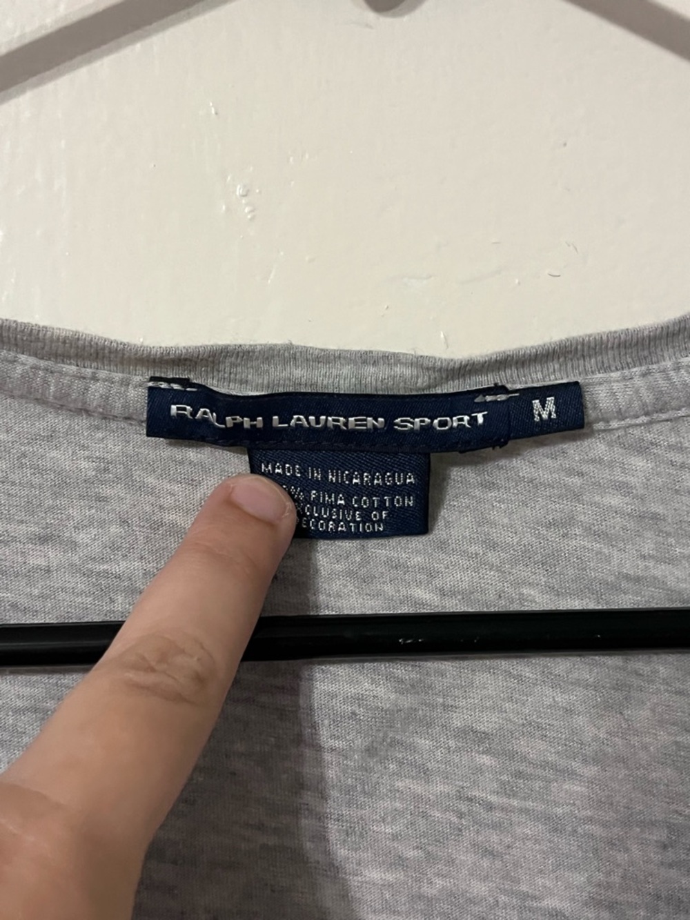 Ralph Lauren Sport Light Gray Tee with Navy Tag - Picture 2 of 2